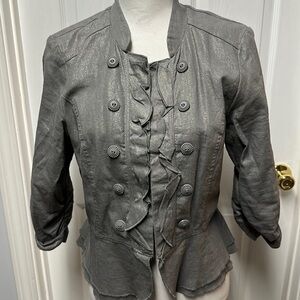 Vanity new with tags open ruffle jacket size Large